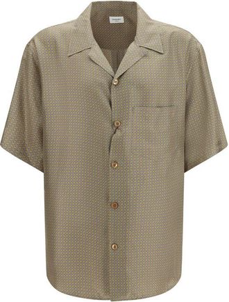 Saint Laurent Multicolor Silk Pattern Mens Shirt