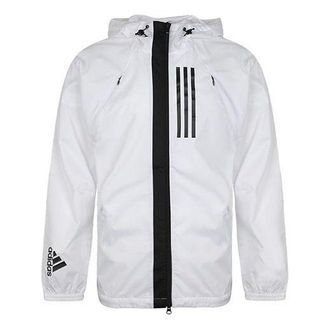 adidas W.N.D Windproof Breathable hooded track Jacket White DZ0048