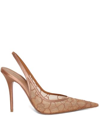 Amina Muaddi Pumps con tacco a stiletto - Toni neutri