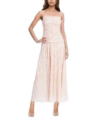 Badgley Mischka Cowl Bodice Midi Dress