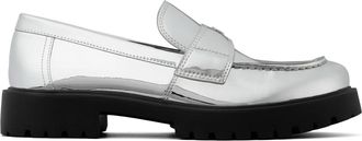 Tory Burch Spiegelende metallic klassieke logo loafers