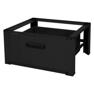 ML Design Ml-design - Base Para Lavadora Con Caj&oacute;n 63 X 54 Cm De Acero Negro Capacidad Hasta 150 Kg Bastidor Estable Para Secadora Pedestal 31,5 Cm De Altura So