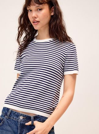 Twik Womens Striped flowy knit sweater