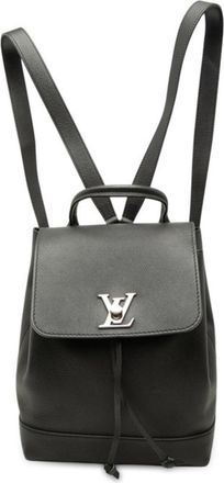 Louis Vuitton Black Noir Leather Backpack (Pre-Owned)