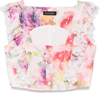 Actualee floral-print tank top - women - Cotton/Viscose - 42 - Pink