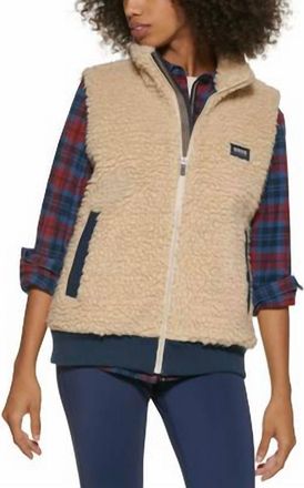 G.H. Bass & Co. Route Hiking Faux Sherpa Vest In Oatmeal