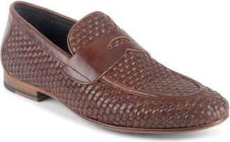 Warfield & Grand Auclair Woven Penny Loafer in Dark Brown at Nordstrom, Size 11.5