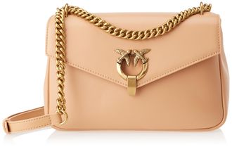 Pinko Womens Cupido Messenger Classic VITEL, C71Q_Tempesta Sabbia-Antique Gold, 24X9X16