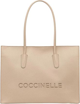 Coccinelle Myrtha Tote - Dames - Shoppers - Beige - ONE Size - Leer - Tassen