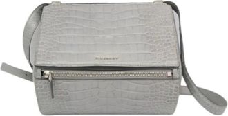 Givenchy Pre-owned Cross Body Bags, female, Gray, Size: ONE SIZE Pre-owned Pandora Box Medium