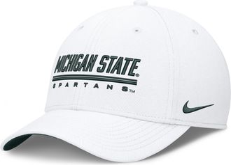 Nike Michigan State Sideline Rise Nike Mens Dri-FIT College Hat in White | NC03060NMST-559