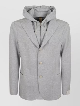 Eleventy hooded jacket notch lapel single breasted pockets