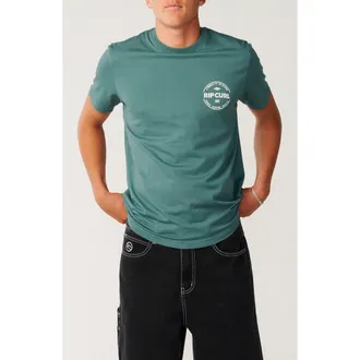 Rip Curl Logo Graphic Cotton T-Shirt in Muted Green at Nordstrom, Size Xx-Large