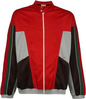 Gucci Web Detail Techno Fabric Jacket - Heren - Vesten met rits - Veelkleurig - XL - Katoen - Hoodies & sweatvesten