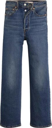 Levi's Ribcage Straight Ankle - Dames - Regular Fit Jeans - Blauw - W30 L29 - Denim - Jeans