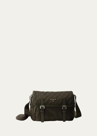 Prada Vela Large Quilted Re-Nylon Shoulder Bag