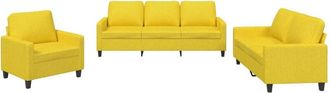 vidaXL Vidaxl - Juego de sofás con cojines 3 piezas tela amarillo claro