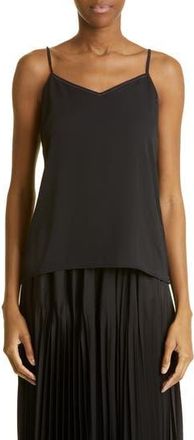 Fabiana Filippi Beaded V-Neck Satin Camisole in Nero at Nordstrom Rack, Size 10 Us / 46 It