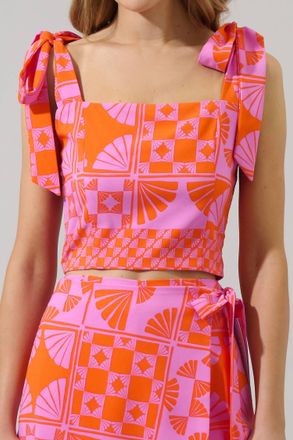 Sugarlips Haines Town Kori Top In Orange Magenta
