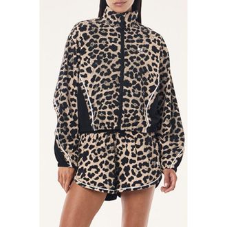 P.E Nation Linear Water Repellent Jacket in Leopard/Black at Nordstrom, Size X-Small