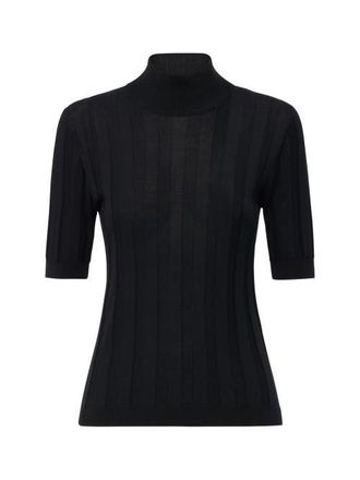 C&acirc;llas Milano Jordyn Short sleeve mockneck sweater in Black at Nordstrom, Size X-Large