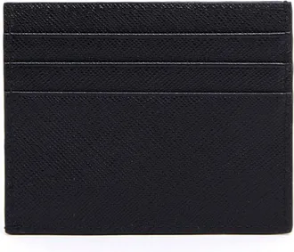 Prada Saffiano Calfskin Card Case - Black