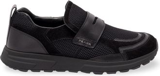 Prada Mesh And Leather Sneakers