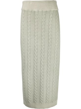 Woolrich Kabelgebreide rok - Groen