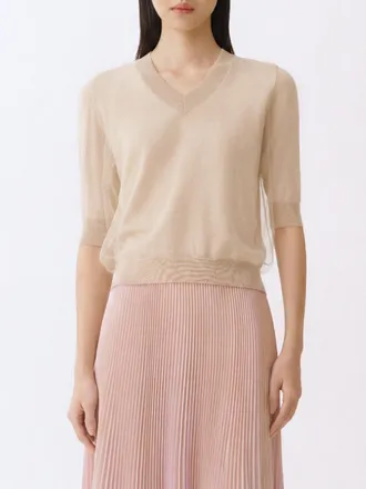 Fabiana Filippi V-neck Sweater in Virgin Wool and Cotton