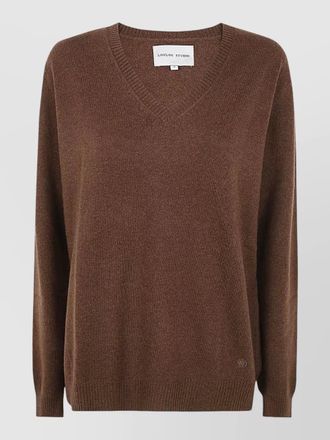 Loulou Studio v neck knit top ribbed trims