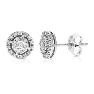 Vir Jewels 1/4 cttw Lab Grown Diamond Composite Earrings in Sterling Silver With Push Backs For Women