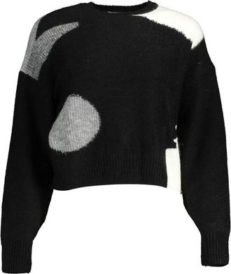 Desigual Zwarte Polyester Trui - Dames - Ronde hals truien - Zwart - XL - Polyester - Truien & Vesten