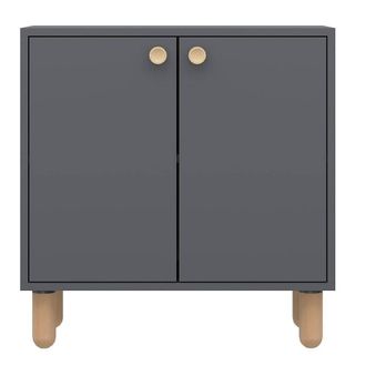 Calicosy Small 2-Door Sideboard With Solid Beech Legs, 72 Cm Wide - LINA in Grey