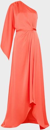 Ramy Brook Opal One-Shoulder High-Low Gown