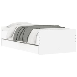 Berkfield Home Modern Bed Frame with Drawers without Mattress White 90x200 cm