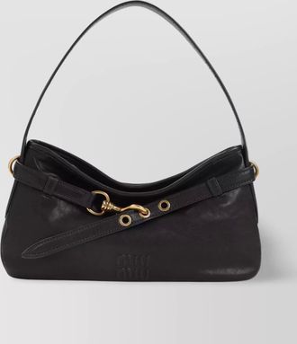 Miu Miu adventure leather shoulder bag with detachable strap