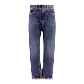 Maison Margiela Straight Fit Jeans, male, Blue, W30, Blue Jeans Zip Closure Metal Button