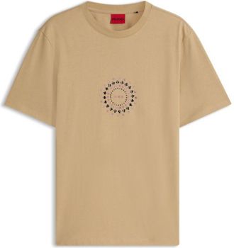 HUGO BOSS Cotton T-shirt with playing-card foil graphic