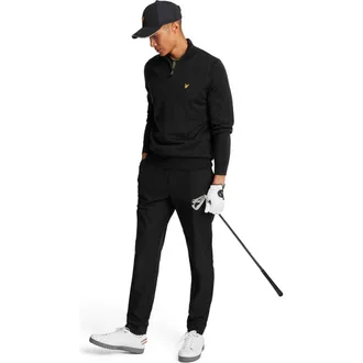 Lyle & Scott Golf Quarter Zip Merino Sweater in Jet Black at Nordstrom, Size Xx-Large