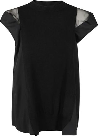 sacai Top in cotone - Nero
