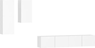 vidaXL Vidaxl - Set De Muebles Para Tv 4 Piezas Madera Contrachapada Blanco