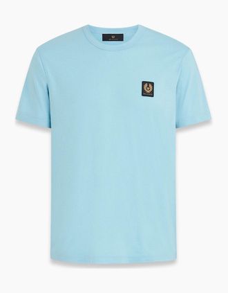 Belstaff Mens Belstaff Short Sleeved T-Shirt Sky Blue - Size: 44