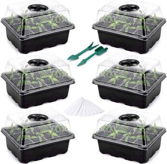 OEM Caja De Propagaci&oacute;n, Caja De Propagaci&oacute;n De Invernadero De Interior De 6 Piezas Y 72 Celdas, Kit De Propagaci&oacute;n De Plantas Con Tapa Y Ventilaci&oacute;n Para