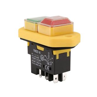 OEM Tres Interruptores Electromagn&eacute;ticos Tipo Yh02-a, 220 V 15 A, Arranque Mediante Pulsador De 5 Pines, Aptos Para Equipos De M&aacute;quinas Herramienta, Panel