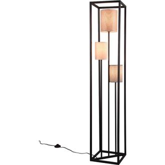 Trio Leuchten Ross piantana struttura metallo nero e 3 paralumi multicolor h. 153CM attacco E27