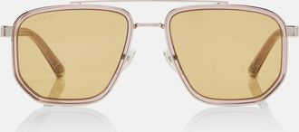 Gucci Lettering aviator sunglasses