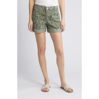 Wit & Wisdom Print Patch Pocket High Waist Twill Shorts in Celadon at Nordstrom Rack, Size 10