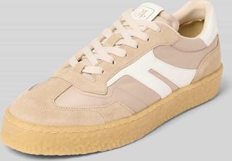 Marc O'Polo Low Top Sneaker aus echtem Leder-Textil-Mix Modell Cortney W2M in Sand, Gr&ouml;&szlig;e 36