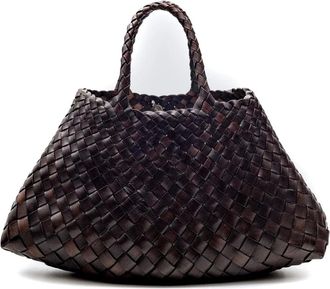 Dragon Diffusion Handbags, female, Brown, ONE SIZE, Dark Brown Interwoven Leather Tote Bag
