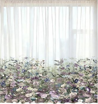 OEM Bufanda Transparente Con Estampado Floral, Tela Para Mayor Privacidad, 10 Pulgadas, 132 X 213 Cm